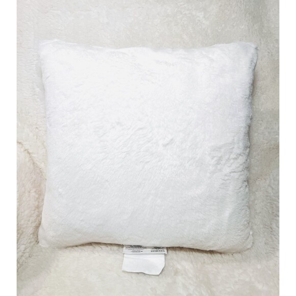 Faux Rabbit Fur Throw Pillow - White - Threshold - NEW - Picture 4 of 5